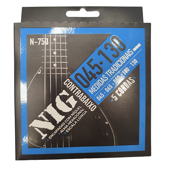 Encordoamento Contrabaixo N750 045 /.130 - 5 Cordas - Escala Longa 34 864MM Nig