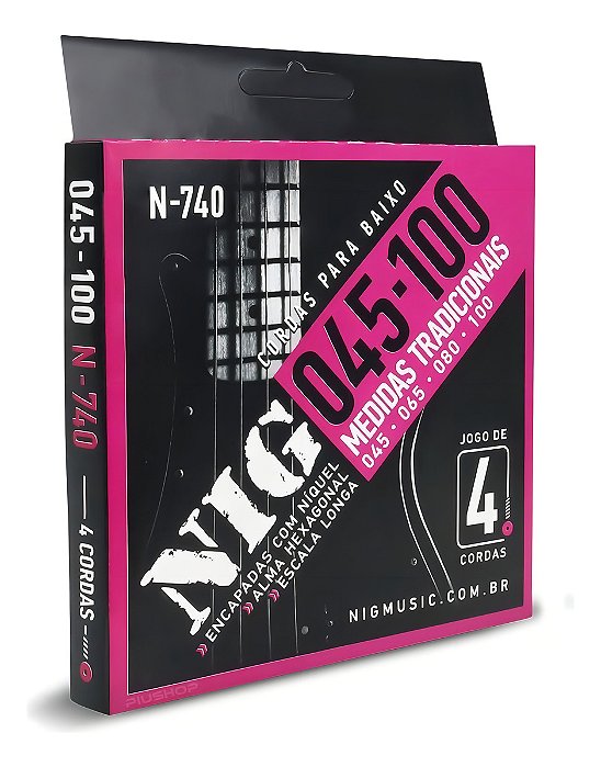 Encordoamento Contrabaixo N740 045 /.100 - 4 Cordas - Escala Longa 34 864MM Nig