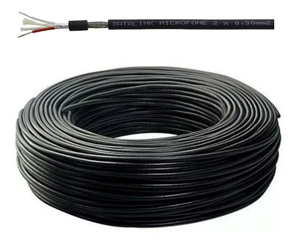Cabo Para Microfone 2x0,30 Mm2 Rolo 100 Metros - Datalink