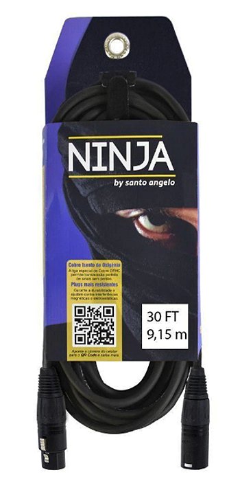 Cabo De Microfone Ninja Lw B 30ft Xlrm X Xlrf - Santo Ângelo