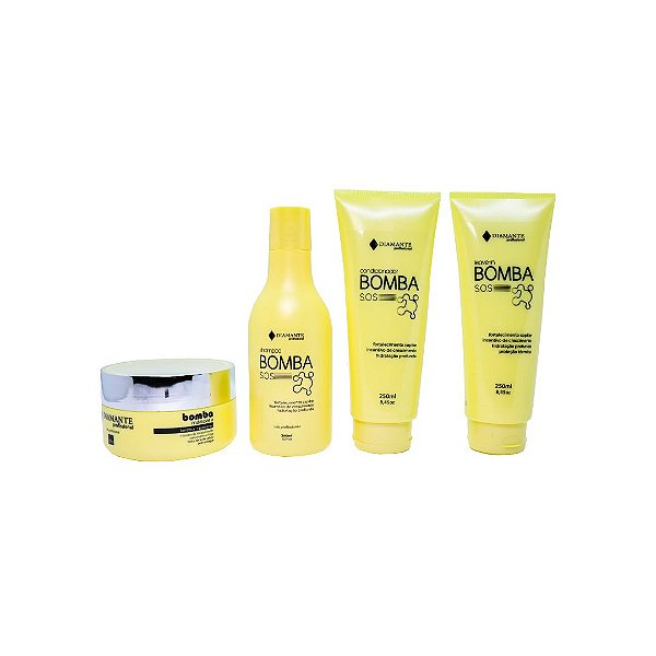 Kit Bomba com Shampoo, Condicionador, Leave-In e Máscara