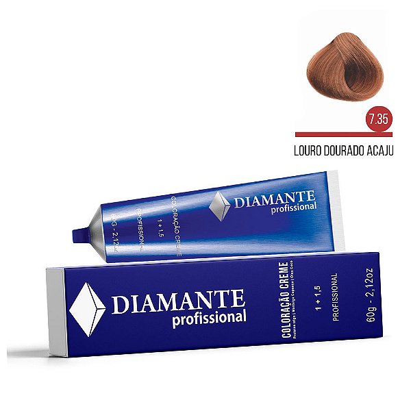 Coloração Diamante 7.35 - Louro Dourado Acaju 60 g