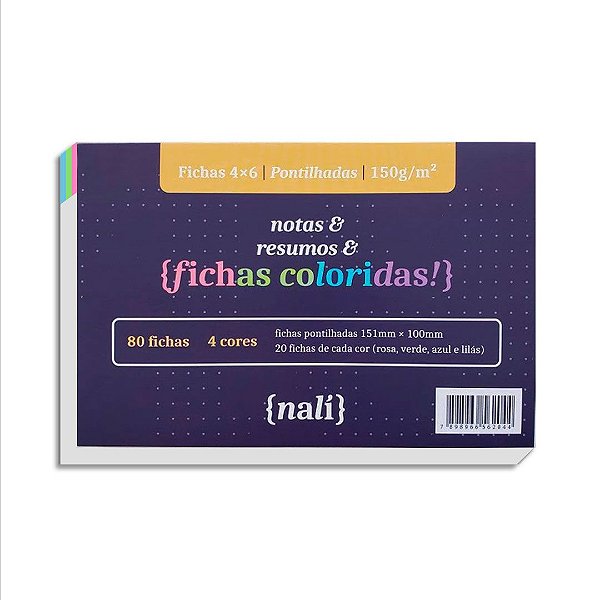 Fichas Coloridas 4 X 6 150g/m2 Pontilhada