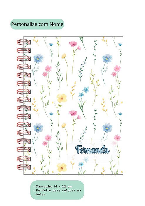 Planner flores personalizado