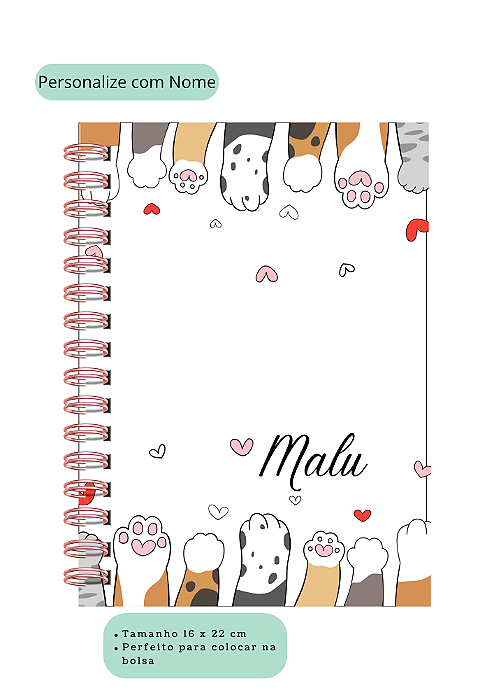 Agenda Patinhas Personalizada A5