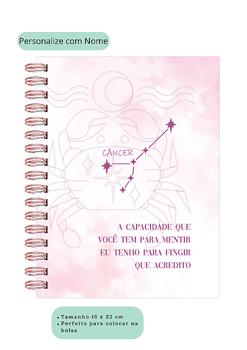 Caderno Personalizado Signos (Câncer)