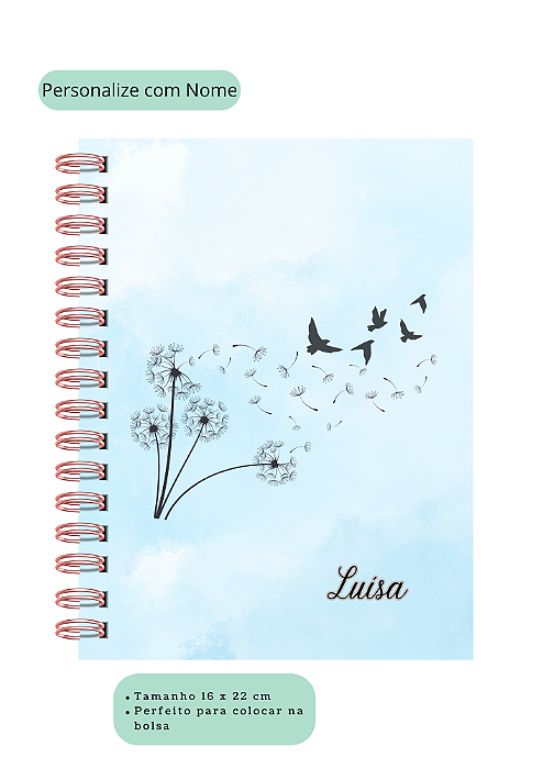 Agenda Dente de Leão Personalizada A5