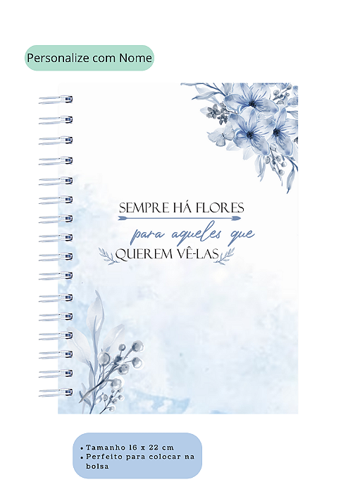 Agenda Garden Blue / Pink Personalizada A5