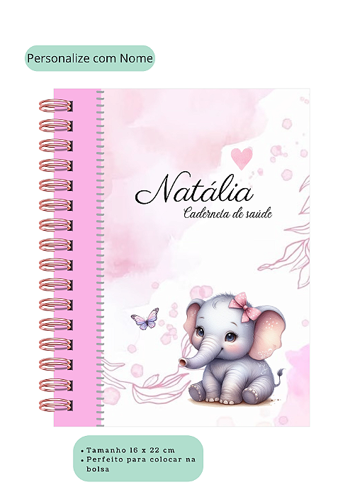 Caderneta de Vacina Personalizada Elefantinho