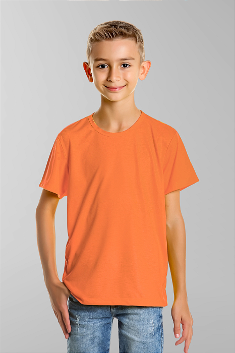 Camiseta Infantil Laranja 100% poliéster