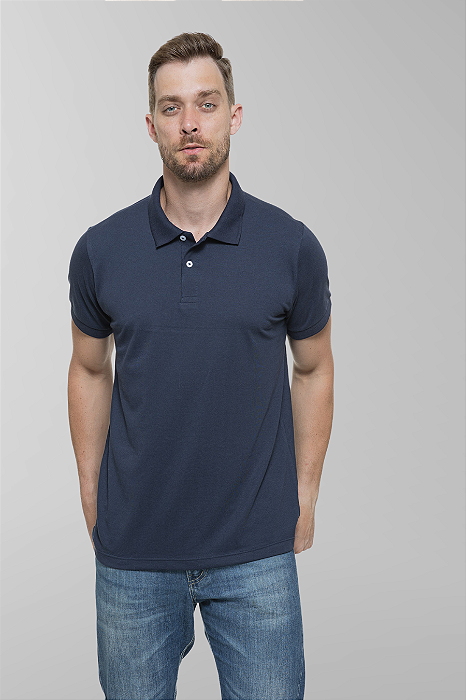 Camiseta Polo Masculina Marinho