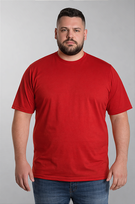 Camiseta Masculina Plus Size PV Malha Fria Vermelho