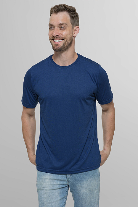 Camiseta Dry Comfort Com Elastano Azul Marinho