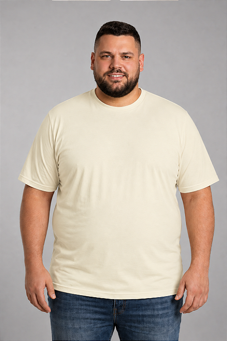 Camiseta Plus Size PV Malha Fria Bege