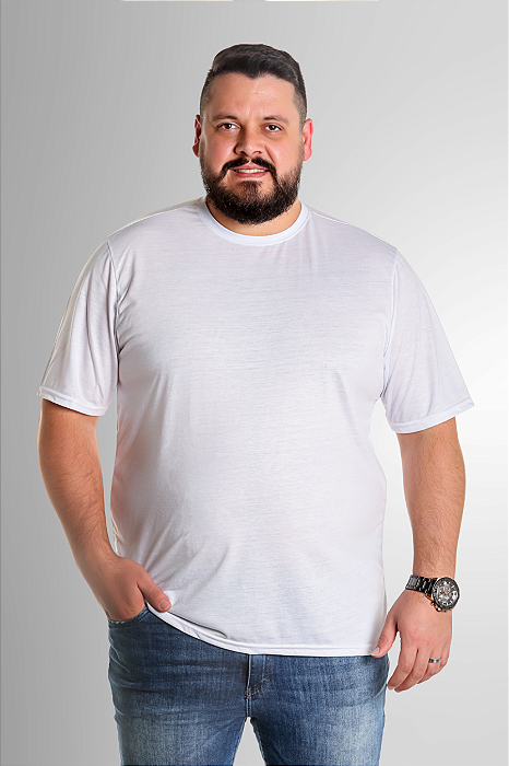 Camiseta Plus Size Branca 100% Poliéster