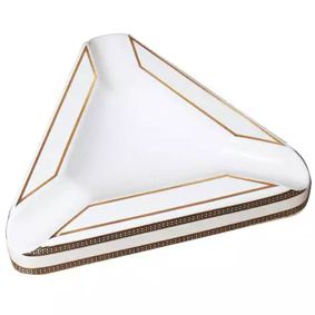 Cinzeiro Porcelana P/3 Charutos Branco