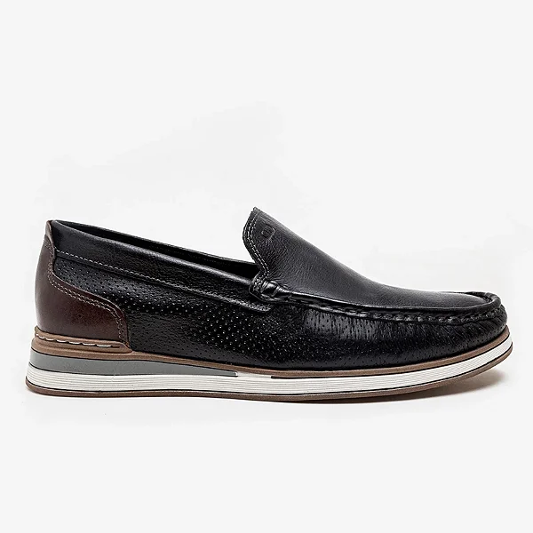 MOCASSIM FLOW PRETO/TABACO DEMOCRATA