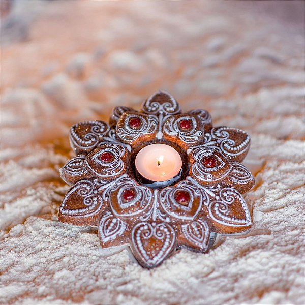 Candelabro Sugar com Azevinhos - Doce Mel