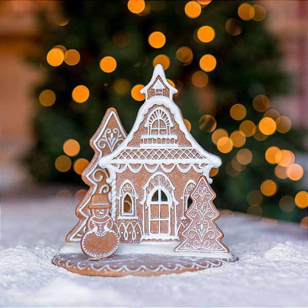 Vila Gingerbread com Porta Velas - Doce Mel