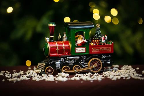 Caixa de Música Trem do Noel com Luz, Música e Movimento