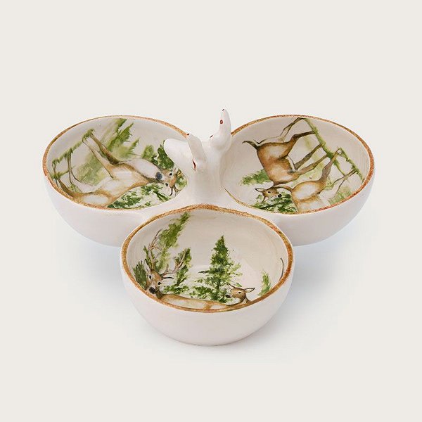 Petisqueira com 3 Divisórias - Rena com Pinheiros