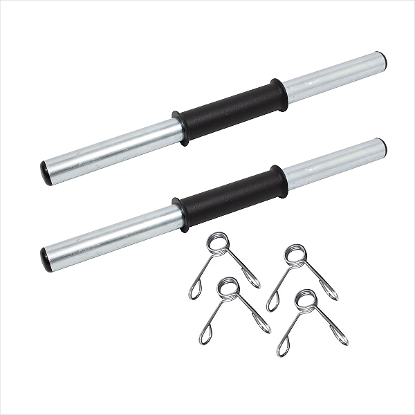 Par de Halter Barra Oca 40cm Com Pegada Emborrachada Para Treino Funcional Bíceps musculação