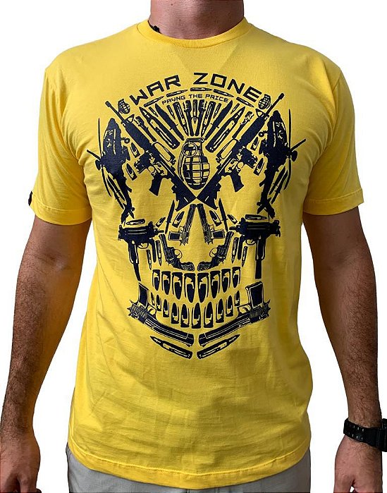 CAMISA MASCULINA AMARELA WAR ZONE - HEROS