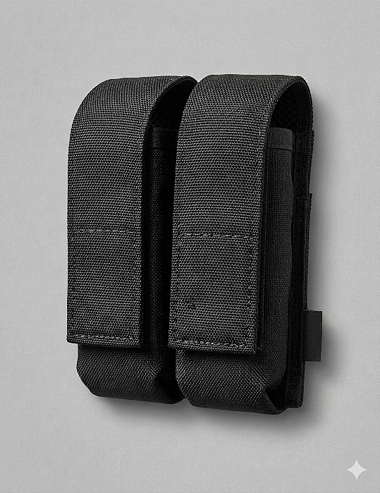 PORTA CARREGADOR DUPLO MODULAR PRETO - CIA MILITAR