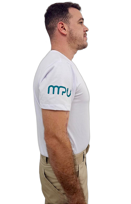 CAMISETA MASCULINA BRANCA ALUNO -MPU