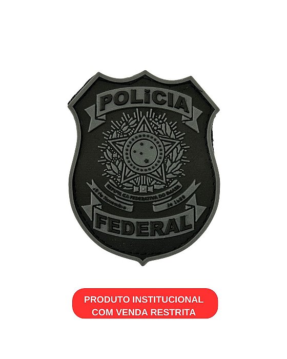 PATCH EMBORRACHADO BRASÃO POLICIA FEDERAL NEGATIVO