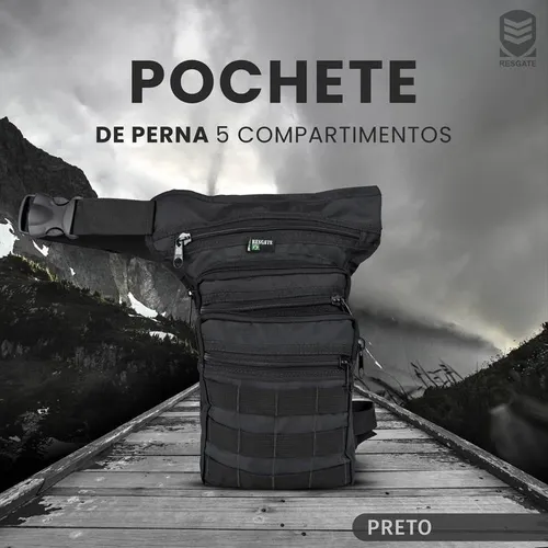 POCHETE DE PERNA C/CINTO 5 COMPARTIMENTOS - RESGATE