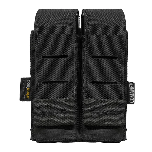 PORTA CARREGADOR D PISTOLA DUPLO LASER CUT - PRETO COMANFY
