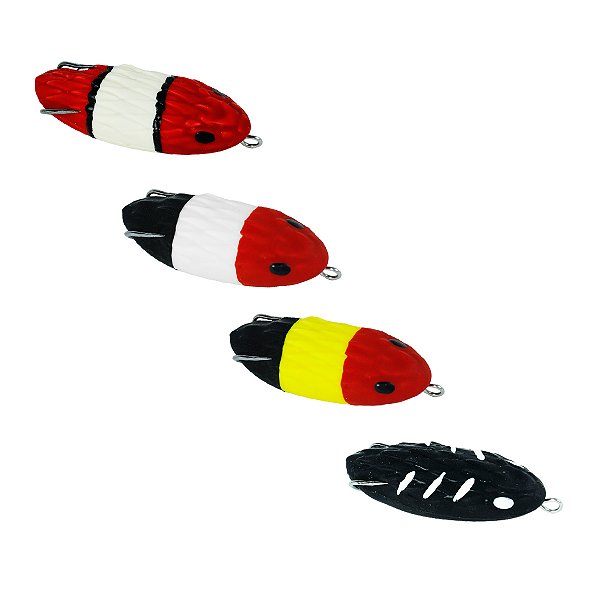 Kit Isca Artificial Frog P/ Traíra Big Snake Head Tricolor - Turbo Iscas