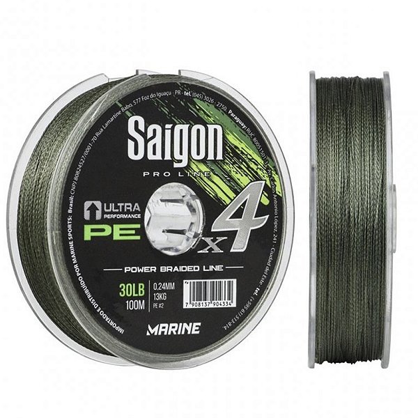 Linha Multifilamento x4 para p/ Traíra Saigon 0,20mm carretel com 100m - Marine Sports