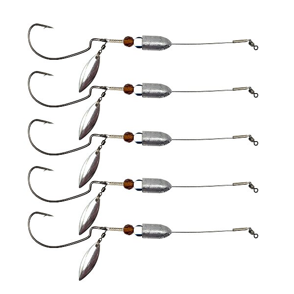 Kit Empate de Aço Texas Rig Pesca de Traíra anzol Offset 4/0