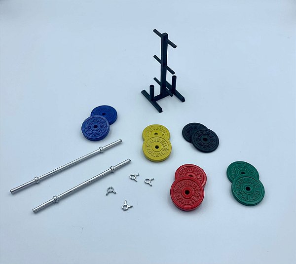 Kit anilhas, barras e suporte - miniatura