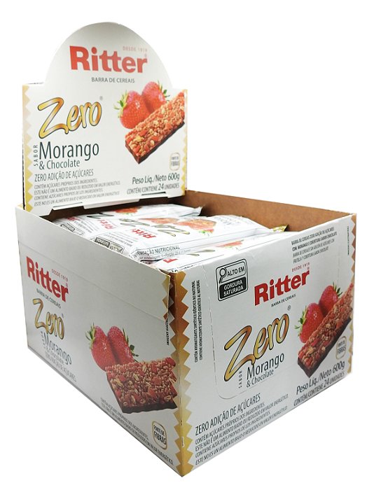 BARRA DE CEREAL ZERO AÇÚCAR MORANGO COM CHOCOLATE - DISPLAY 24 UN