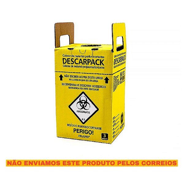 Coletor de materiais perfurocortantes Descarpack - 3 litros
