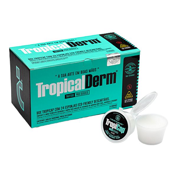 Esponja descartável para limpeza TropiCap - TropicalDerm - Caixa com 24 unidades