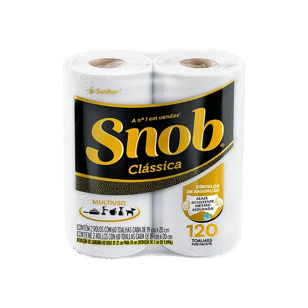 Papel toalha Snob Clássico 1x2 - 120 folhas