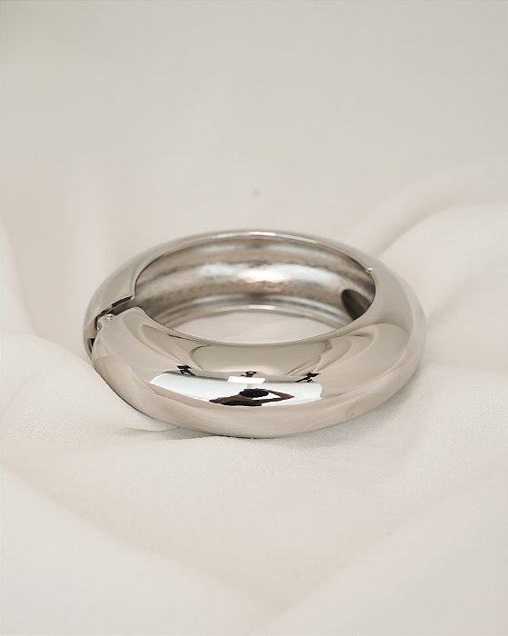 Bracelete Bold Prateado - Banho Flash