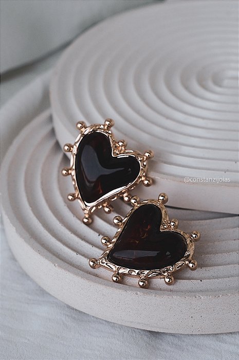 Brinco Coração Tartaruga - Banho Flash