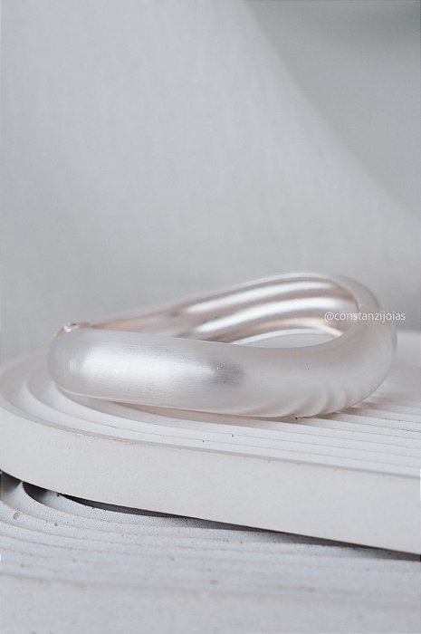 Bracelete Soft Prateado Fosco - Banho Flash
