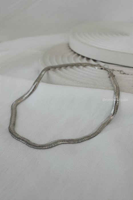Colar Mariana Prateado - Banho Flash