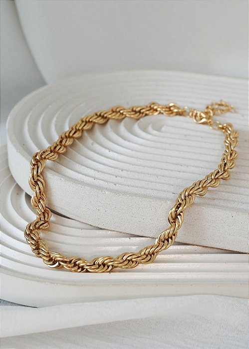 Colar Estela Bold Dourado - Banho Flash