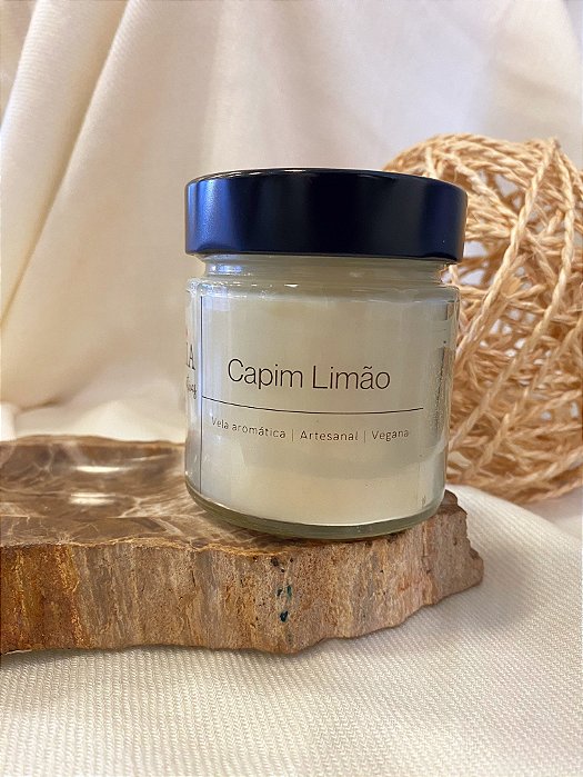 Vela Aromática Capim Limão Vegana Artesanal 160gr