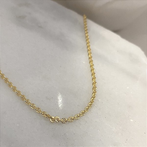 Corrente Americana Trabalhada Banhada em ouro