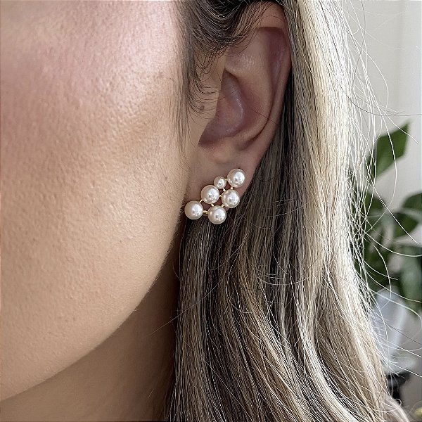 Ear Cuff Pérola Banhado Ouro