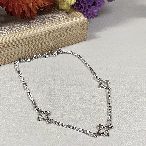 Pulseira Riviera Minimalista Alhambra Banhado Ródio