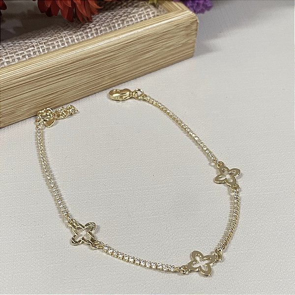 Pulseira Riviera Minimalista Alhambra Banhado Ouro